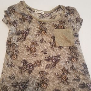 Army green floral shirt